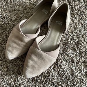 Eileen Fischer grey suede flats. 8.5 EUC